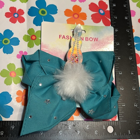 New Set of Two Unicorn Embellished Fashion Hair Bows - Picture 8 of 9